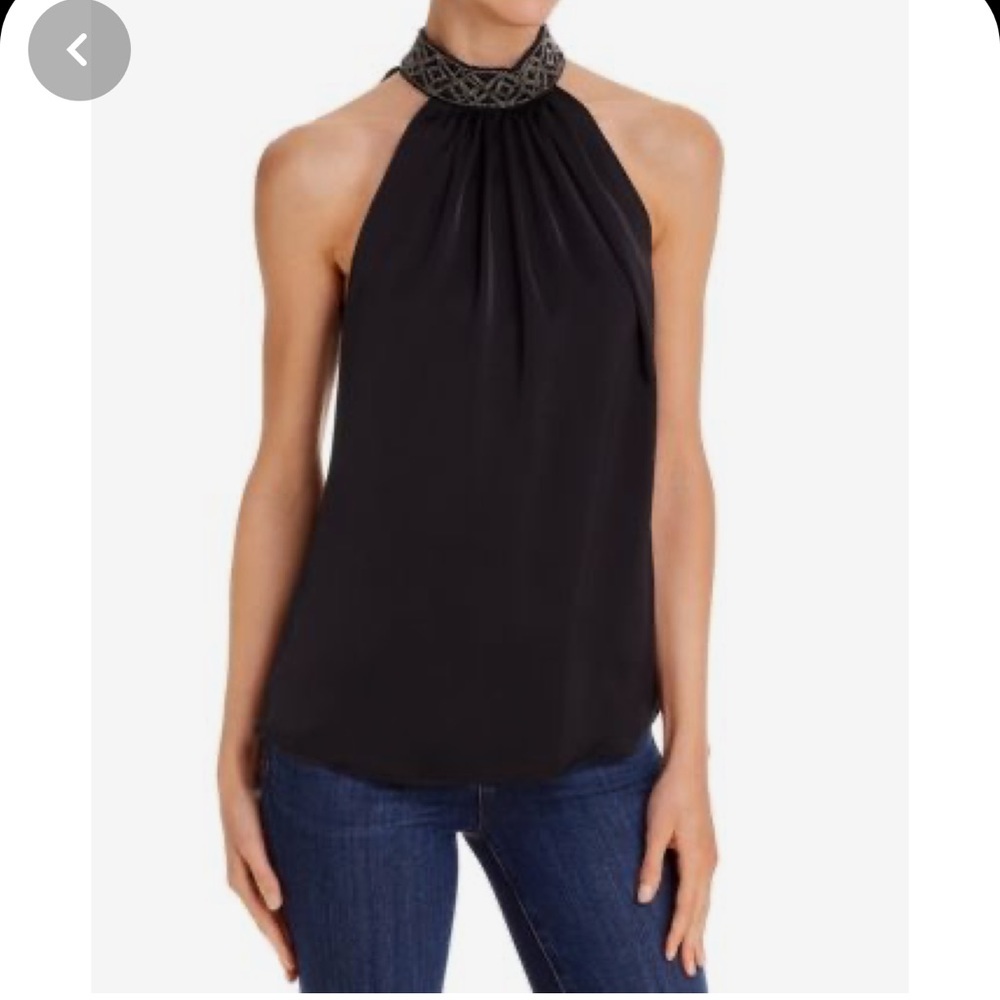 Ramy Brook Veronica Satin Bead High Neck Top